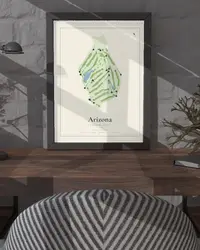 Arizona Country Club map print, in a second room
