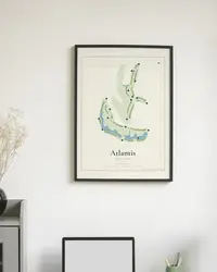 Atlantis Golf Club map print, in a second room