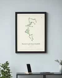 Barton Creek Fazio Foothills map print, in a second room