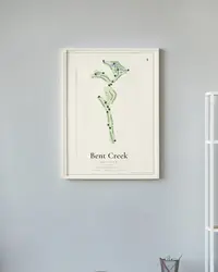 Bent Creek Golf Club map print, in a second room