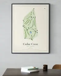 Cedar Crest Golf Course map print, in a second room