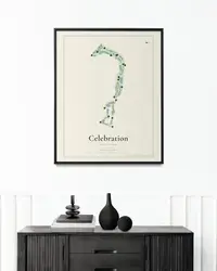 Celebration Golf Club map print, in a second room