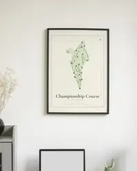 Championship Course map print, in a second room