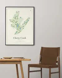 Cherry Creek Golf Club map print, in a second room