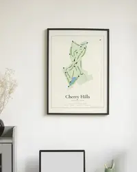 Cherry Hills Country Club map print, in a second room