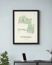 Chi Chi Rodriguez Golf Course map print, in a second room