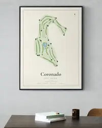 Coronado Golf Course map print, in a second room
