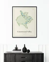 Cottonwood Valley Golf Course map print, in a second room