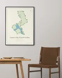 Country Club of North Carolina - Dogwood map print, in a second room