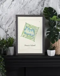 Desert Island Country Club map print, in a second room