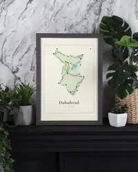 Dubsdread Golf Course map print, in a second room