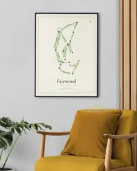 Fairwood Golf & Country Club map print, in a second room