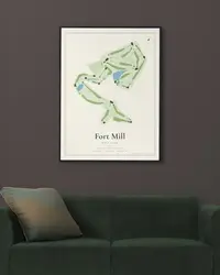 Fort Mill Golf Club map print, in a second room