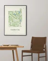 Garden City Country Club map print, in a second room
