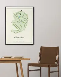 Glen Head Country Club map print, in a second room