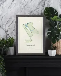 Greatwood Golf Club map print, in a second room