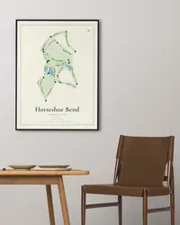 Horseshoe Bend Country Club map print, in a second room