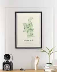 Indian Hills Country Club map print, in a second room