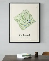 Knollwood Country Club map print, in a second room