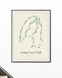 Long Cove Club map print, in a second room