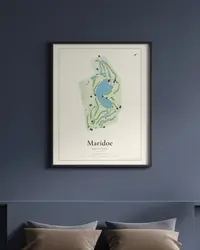 Maridoe Golf Club map print, in a second room