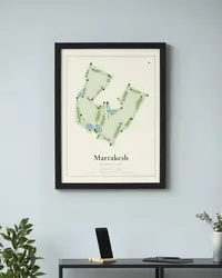 Marrakesh Country Club map print, in a second room
