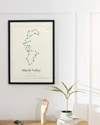 Marsh Valley Country Club map print, in a second room