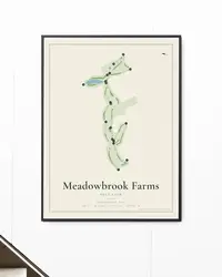 Meadowbrook Farms Golf Club map print, in a second room