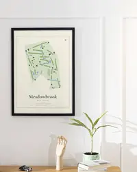 Meadowbrook Golf Course map print, in a second room
