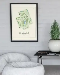 Meadowlark Golf Club map print, in a second room