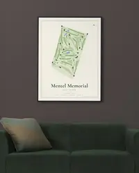 Mentel Memorial Golf Course map print, in a second room