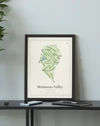 Minnesota Valley Country Club map print, in a second room