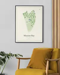 Mission Bay Golf Course and Practice Center map print, in a second room