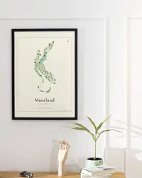 Moorland Golf Course map print, in a second room