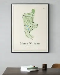 Morris Williams Golf Course map print, in a second room