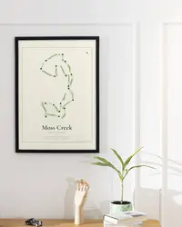 Moss Creek South Course map print, in a second room
