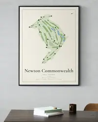 Newton Commonwealth Golf Course map print, in a second room