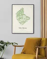Nile Shrine Golf Course map print, in a second room
