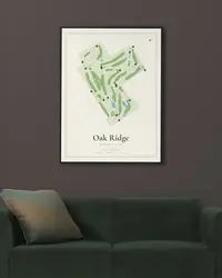Oak Ridge Country Club map print, in a second room