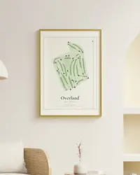 Overland Golf Course map print, in a second room