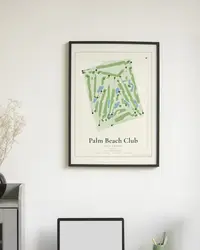 Palm Beach Club map print, in a second room