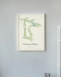 Palmetto Dunes - George Fazio Golf Course map print, in a second room