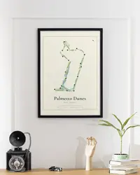 Palmetto Dunes - Robert Trent Jones Golf Course map print, in a second room