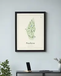 Peachtree Golf Club map print, in a second room
