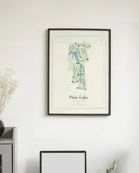Pine Lake Country Club map print, in a second room