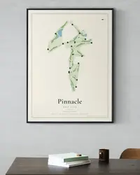 Pinnacle Golf Club map print, in a second room