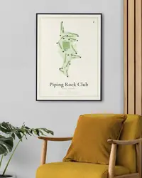 Piping Rock Club map print, in a second room