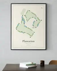 Plantation Golf Club map print, in a second room