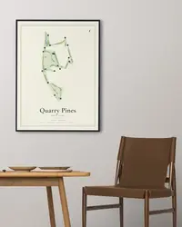 Quarry Pines Golf Club map print, in a second room