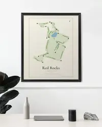 Red Rocks Country Club map print, in a second room
